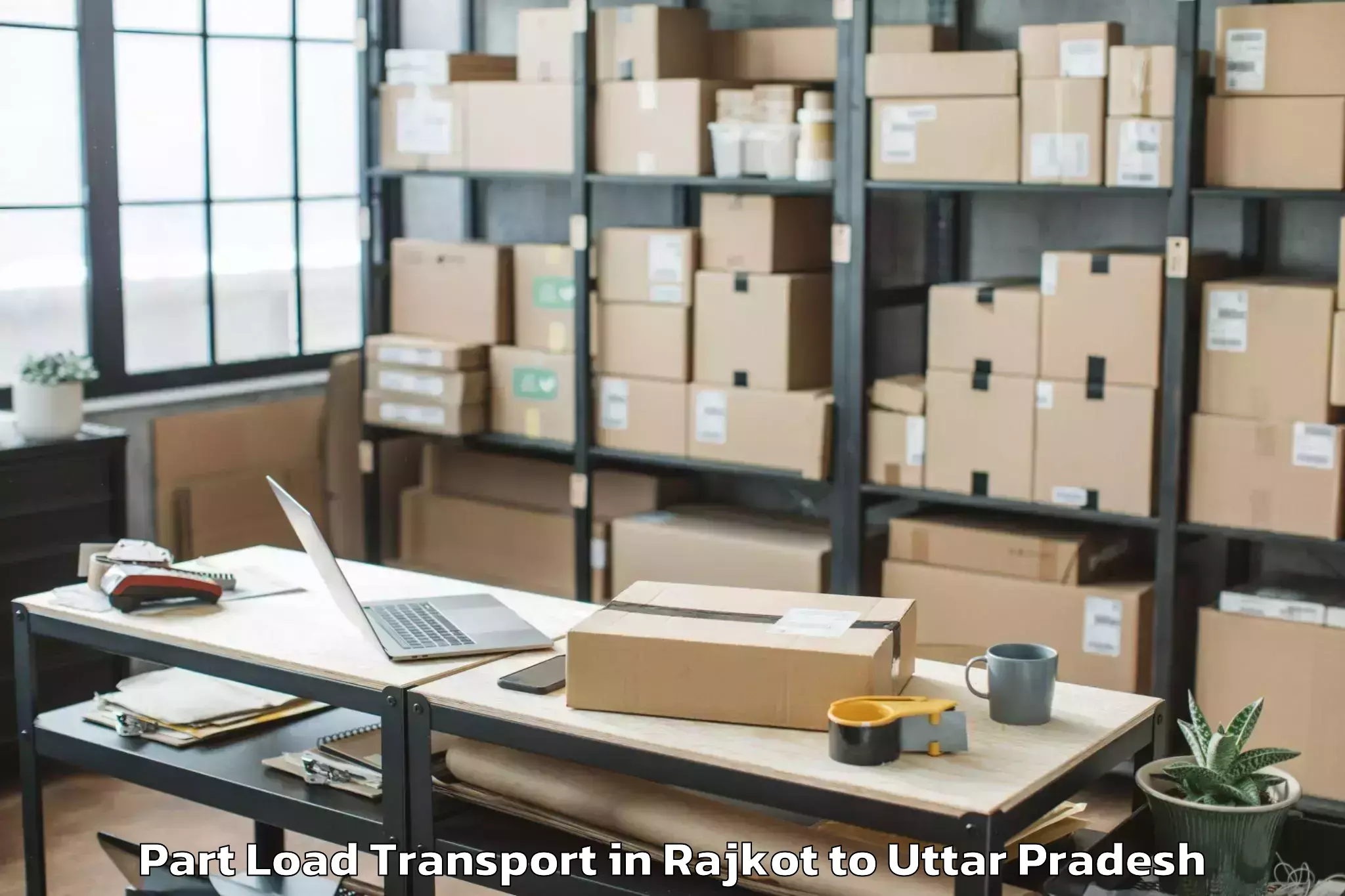 Easy Rajkot to Dr Ram Manohar Lohia Avadh Uni Part Load Transport Booking